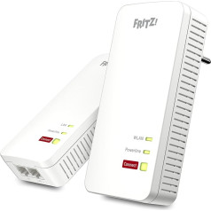 AVM Fritz!Powerline 1240 AX WLAN komplekta versija Starptautiskais paplašināšanas komplekts elektrotīklam līdz 1200 Mbit/s, integrēts WLAN līdz 600 Mbit/s, Mesh, piekļuves punkts, saskarne itāļu valodā