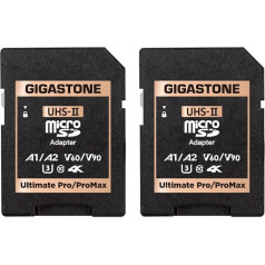 Gigastone UHS-II MicroSD uz UHS-II SD atmiņas kartes adapteris, Camera Ultimate UHS-II adapteris (2 gabali)