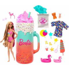 BARBIE Pop Reveal Rise & Surprise dāvanu komplekts - vairāk nekā 15 pārsteigumi, ietver 1 lelli Barbie, pludmales aksesuārus, bērniem no 3 gadu vecuma, HRK57