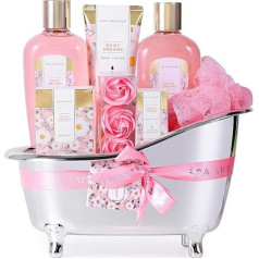 Dāvanu komplekti sievietēm Spa Luxetique Spa dāvanu komplekts, 8 gabali Daisy Pamper Bath Set, dāvanu komplekts vannai, 8 gabaliņu dāvanu grozs ar ēteriskajām eļļām, dzimšanas dienas dāvanas, dāvanas mammai, Ziemassvētku dāvanas