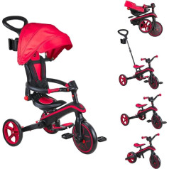 Globber - Explorer 4-in-1 trīsritenis - trīsritenis salokāms un pielāgojams kā līdzsvara velosipēds maziem bērniem no 10 mēnešiem līdz 5 gadiem