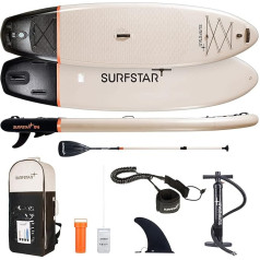 surfstar piepūšamā SUP dēlis ar kameras stiprinājumu, 320 x 84 x 15 cm, piepūšamais piepūšamais airu dēlis pusaudžiem un pieaugušajiem ar pilnu piederumu komplektu