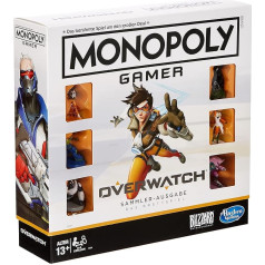 Monopols Hasbro Gaming E6291100 Gamer Collector's Edition galda spēle, 2-4 spēlētājiem, vecums 13+, dāvana Overwatch spēlētājiem