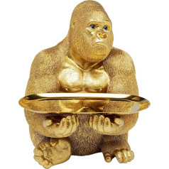 Kare Design Dekoratīva figūriņa Gorilla Butler, zelta krāsā, dekoratīvs priekšmets, gorilas motīvs, roku darbs, unikāla, 37 x 29 x 32 cm (v x platums x garums)