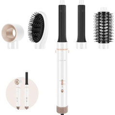 5-in-1 MaxAIR Styler, PARWIN PRO BEAUTY matu žāvētājs, karstā gaisa suku komplekts, gaisa matu stilists ar 110 000 apgriezienu minūtē ātrgaitas motoru, matu veidotājs žāvēšanai, iztaisnošanai, apjomam, cirtām, jonu kopšanai (balts)