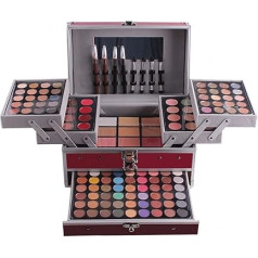FantasyDay® Pro 132 krāsas viss vienā Ultimate krāsu grima komplektā Visu kosmētikas konturēšanas palete Nr. 1 (konsīleris, sejas pūderis, lūpu krāsa, sārtinātājs, kontūru ēnojuma pūderis un uzacu pūderis)