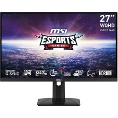 MSI G274QPXDE 27 collu (69 cm) spēļu monitors, WQHD (2560x1440), Rapid IPS, 240 Hz, 1 ms, plakans, saderīgs ar G-Sync, HDR 400, HDMI, DisplayPort, melns