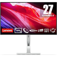 Lenovo L27h-4A | 27 collu QHD monitors | 2560x1440 | 100 Hz | 350 nitu | 1 ms reakcijas laiks | IPS panelis | USB-C | USB-A | HDMI | DisplayPort | VESA MediaSync | Integrēts skaļrunis | Anti-Glare | 5,9 kg |