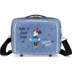 Disney Minnie Make It Rain Bows Regulējama tualetes piederumu soma ar plecu somu, zila, 29 x 21 x 15 cm, cieta, ABS 9.14L, zila, Regulējama tualetes piederumu soma ar plecu somu