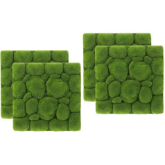 Happyyami Pack of 4 Simulēta sūnas apdare, zaļš dekors, sūnas augiem, mākslīgā zāle, mākslīgā zaļā zāle, mākslīgās sūnas panelis, mākslīgās sūnas paklājs, mākslīgās sūnas zāliens, mākslīgais dārzs, zāliens