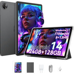 OSCAL 2025 Jaunākais Pad 90 Android 14 planšetdators 11 collas, 120 Hz, 24 GB RAM + 128 GB ROM (2TB TF), Widevide L1, Eye Care Mode, Octa-core T606, 1080P, 13MP + 8MP / 7700mAh / Face ID / BT5.0 / 5G WiFi