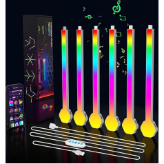 Kimimara LED spēļu sienas apgaismojums - 6 gabali sešstūra RGB gaismas lentes ar lietotnes vadību DIY gaismas efekti Music Sync Hexa sienas apgaismojums guļamistabai Sienas istabas dekorēšanai