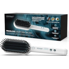 REVAMP Progloss Progloss Deep Form Ceramic Straightening Brush - matu iztaisnošanas birste un taisnotājs vienā, piemērots mitriem vai sausiem matiem, ar keramikas pārklājumu - Amazon Exclusive