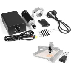 CNC 500 W vārpstas motors, CNC bezsuku vārpsta, 12000 apgriezienu/min bezsuku līdzstrāvas motors ar gaisa dzesēšanu un integrētu vadības bloku, ātruma regulēšanas pogām urbšanai, CNC gravēšanai, CNC urbšanai, CNC urbšanai