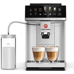 Mcilpoog WS-M3 super automātiskais kafijas automāts ar 15 bāru spiedienu, espresso automāts var pagatavot 7 veidu dzērienus ar vienu pupiņu miltu klikšķi, viegli tīrāms un viegli tīrāms (balts)