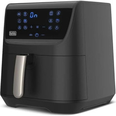 BLACK+DECKER BXAF5500E - Luftfritteuse, ölfrei, 99Prozent weniger Fett, 1800W, 5,5L Fassungsvermögen, Touchscreen, große Auswahl an Rezepten, 12 Programme, Timer bis zu 60 min, bis zu 200ºC