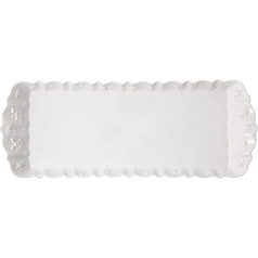 Villeroy & Boch Toy's Delight Royal Classic White Cake Plate, trauku mazgājamā mašīnā un mikroviļņu krāsnī, taisnstūrveida Ziemassvētku servīzes šķīvis, porcelāns