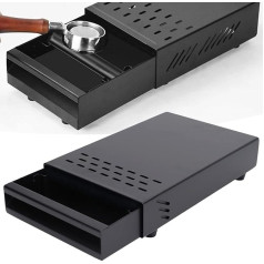 Nerūsējošā tērauda Espresso Knock Box atvilktne, kafijas Knock Box atvilktne, sabiezināta kafijas atlikumu pulvera kaste mājsaimniecības biznesa espresso automātiem un kafijas cienītājiem (melna)