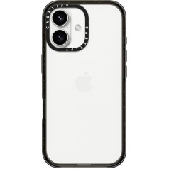 CASETiFY triecienizturīgs apvalks iPhone 16 Slim 2,5 metri, 4x militāra aizsardzība pret kritieniem, saderīgs ar bezvadu uzlādi - caurspīdīgi melns