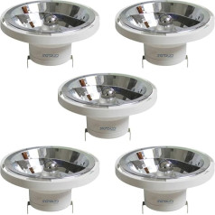 Sigmaled apgaismojums, 5 iepakojuma AR111 G53 14W (110W halogēna ekvivalents) 12V AC/DC silti balta 3000K 1000 lūmenu AR111 LED spuldzes