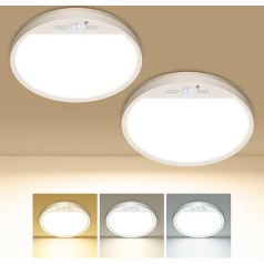 zemty 18 cm LED griestu gaisma ar kustības sensoru, darbojas ar akumulatoru, 3000 K, 4000 K, 6500 K, regulējama lampa ar kustības sensoru, iekštelpās, apaļa griestu gaisma, bezvadu gaisma virtuvei, gaitenim, vannas istabai,