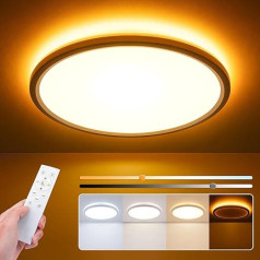 NIORSUN LED griestu gaisma, 24 W 2400 LM griestu gaisma ar tālvadības pulti, 1800 K nakts gaisma, silta, paneļa 3000 K - 6500 K griestu gaisma, apaļa guļamistabai, bērnu istabai, viesistabai,