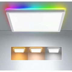 LED griestu gaisma 24 W, plakana griestu gaisma, 2400 LM RGBCT ar tālvadības pulti, 29 cm x 2,5 cm, IP44 ūdensnecaurlaidīga, īpaši plāns panelis vannas istabai, priekšnamam, guļamistabai, pagrabam, balkonam, virtuvei, dzīvojamai istabai