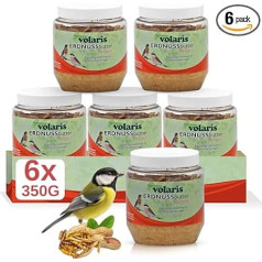 Eggersmann volaris 6 x 350 g Premium zemesriekstu sviests savvaļas putniem - kalorijām bagāta barība ar taukiem - zemesriekstu sviests putniem plastmasas iepakojumā - stikls (6 x 350 g, kukaiņi)