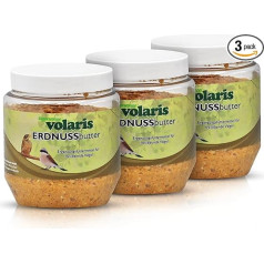 Eggersmann volaris 3 x 350 g Premium zemesriekstu sviests savvaļas putniem - kalorijām bagāta barība ar taukiem - zemesriekstu sviests putniem plastmasas iepakojumā - stikls (3 x 350 g, dabīgs)