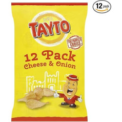 Tayto siera un sīpolu garšas kartupeļu čipsi 12 x 25 g