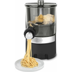 H.Koenig HOMY90 Makaronu mašīna 600 g mīklas, 375 ml ūdens, 6 automātiskās programmas bez lipekļa, 7 makaronu veidnes: Spageti, Penne, Lasagne, Fettucine, Tagliatelle, Integrēta skala, 220 W, 220 W