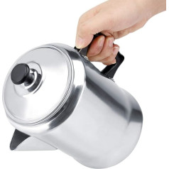 Camping-Perkolator-Kaffeekanne, Aluminiumlegierung, Kaffeemaschine, Perkolator, Teekessel, Herdplatte mit Deckel