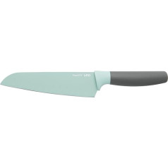 BergHoff Leo Santoku nazis 17 cm (zaļš virtuves nazis, nazis ar nesadalāmu pārklājumu, ar asmeņa aizsargu, universāls nazis dārzeņiem/gaļai, nerūsējošā tērauda asmens) 3950109