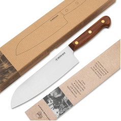 BÖKER SOLINGEN® Cottage Craft - Rokām darināts Santoku nazis - virtuves nazis no Zolingenas manufaktūras - ass pavāra nazis vecākā dāvanu kastītē, brūns, 29