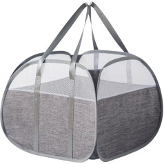 90L liels saliekams veļas grozs Pop Up salokāms veļas mazgāšanas grozs Salokāms veļas šķūnis Space Saving Dirty Clothes Storage Basket Grey