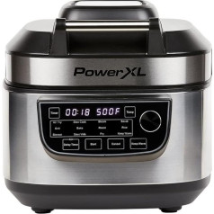 PowerXL MultiCooker - 12 daudzfunkcionāla plīts ar sildīšanas funkciju - karstā gaisa fritē, cepeškrāsnī, pannā, rīsu katliņā un daudz ko citu - 5,7 litru ietilpība - 12 gatavošanas programmas - gaisa fritētājs - kaloriju taupīšana