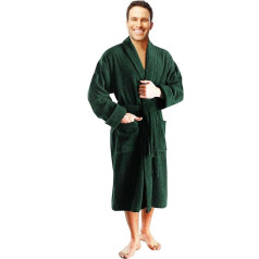 100% Soft Cotton Terry Towelling Bath Robe Bottle Green