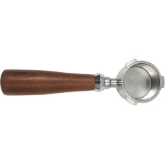 ZAIED 51mm Edelstahl Kaffeemaschine,Bodenlose Filterkaffeemaschine mit Schussfilterkorb und Holzgriff,Leicht zu reinigen,Braun,3ears