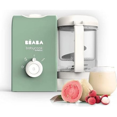 BEABA, Babycook Express, Baby Robot 4-in-1 blenderis/statīvais mikseris, 15 minūšu ātra gatavošana, pielāgota sajaukšana, saudzīga un veselīga pagatavošana, atkausēšana, viendabīgas tekstūras, ietilpība 1 250 ml, salvijas zaļš