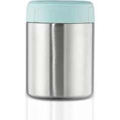 Xavax Thermo Soup Container 500 ml (zupas trauks ar vāku, necaurlaidīgs, pusdienu kārba karsts 6 stundas, auksts 9 stundas, nerūsējošā tērauda zupas trauks ceļošanai, zupas trauks ar dubultiem izolācijas sieniņiem), pasteļzils