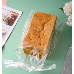 Lesi Bag 9x19 collu caurspīdīgi plastmasas maisiņi maizes iesaiņošanai ar ventilāciju, mikro perforēti maisiņi, 100 gab. iepakojumā
