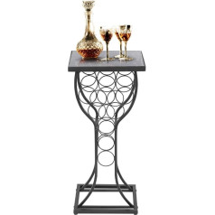 Ejoyous Standing Wine Rack galda vīna turētājs ar metāla plauktu Melns vīna glabāšanas pudeļu turētājs Vīna pudeļu turētājs 11 pudelēm mājas virtuves pagrabam Ēdināšanas iestāžu noliktavas telpa