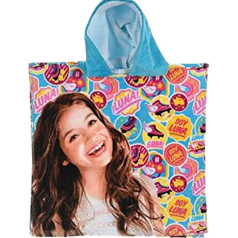 Disney Soy Luna Girls Hooded Bathing Poncho 100% Cotton Blue (Roller Skate Designs)