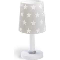 Dalber Kinder Tischlampe Nachttischlampe Sterne Stars Grau, 15 x 15 x 30 cm