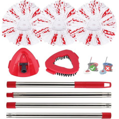 GreeSuit Spin Mop Head rezerves komplekts - Mop galviņas uzpilde ar tīrīšanas birsti, kas saderīga ar Vileda Spin Mop Base O-Cedar EasyWring 1 tvertnes sistēmu, mikrošķiedras mops grīdas tīrīšanai