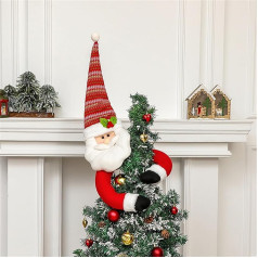 Ziemassvētku eglīte Topper Sniegavīrs Santa Hugger Tree Topper Ornaments Ziemassvētku ziemas brīvdienu mājas rotājumi (Santa Claus, 96 x 60cm)