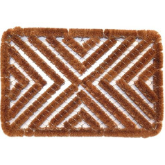 oKu-Tex paklājs | Durvju paklājs | Stiepļu sieta paklājs Brush Design 2 | ar birstīti | Eņģes kauliņš | Kokosriekstu paklājs ar stiepļu sietu | izmantošanai ārpus telpām | Neslīdošs | 40 x 60 cm