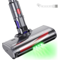 Motorised Electric Turbo Brush Replacement Vacuum Cleaner Head Compatible with Dyson V7 V6 V10 V11 V15, Floor Brush Accessories with Direct Drive and LED Lights for Carpet, Parquet and Tiles