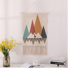 BMIDRUT Wandbehang, Makramee, gewebter Wandteppich, Bohemian-Wandteppich, Kunst-Tapisserie für Zuhause, Wohnheim, Zimmer, Hintergrund, 50 x 85 cm