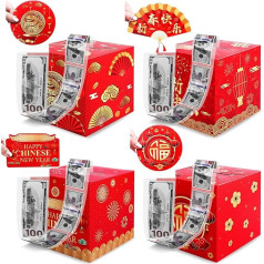 Spardose für chinesisches Neujahr, für Bargeld, Geschenk zum Ziehen, Mondneujahr, Jahr der Schlange 2025, Spardose für Bargeld, Geschenk, Frühlingsfest, chinesisches Neujahr, Partyzubehör, 4 Stück